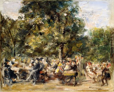 Um restaurante de jardim no rio Havel; Gartenlokal an der Havel, 1933 de Max Liebermann