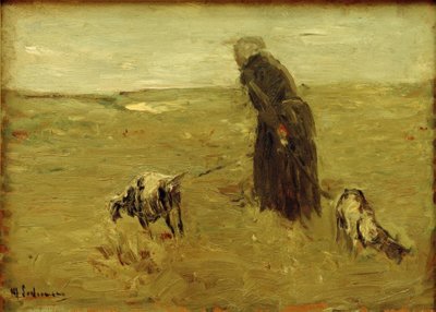 Velha com cabras de Max Liebermann