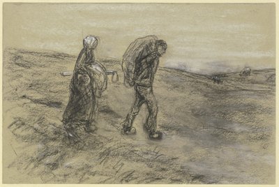 Trabalhador a regressar do trabalho no campo com a mulher de Max Liebermann