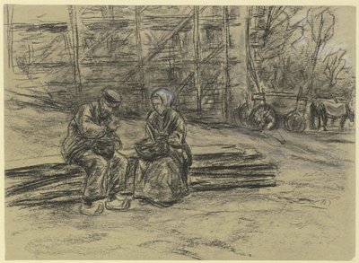 Operário a comer o seu almoço de Max Liebermann