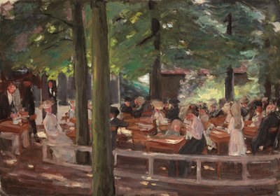 Cervejaria em Laren, Estudo; Jardim da cerveja em Laren, estudo, 1903 de Max Liebermann