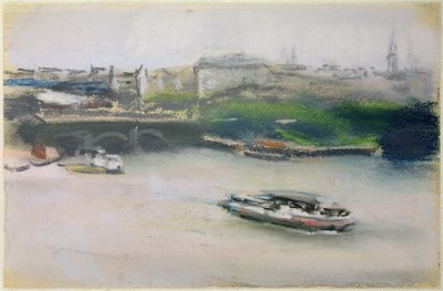 Binnenalster com o Lombardsbrucke, Hamburgo, 1910 (pastel sobre papel) de Max Liebermann