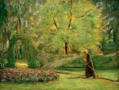 O Rondell no quintal com Blumensprengerin de Max Liebermann
