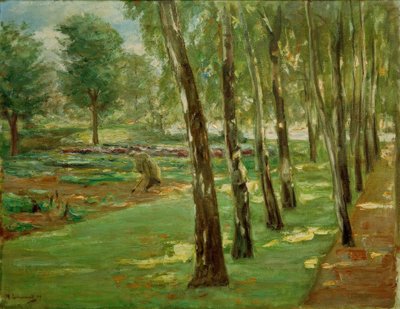 O beco de bétula no Wannseegarten - vista do Kohlfeld de Max Liebermann
