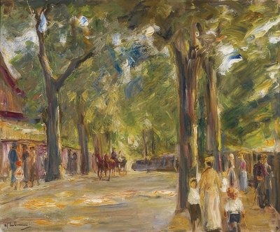 O grande Seestrasse em Wannsee com caminhantes de Max Liebermann