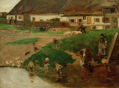 Lago da vila em Etzenhausen - idílio da vila de Max Liebermann
