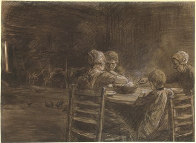 Camponeses da Frísia Oriental comendo a ceia de Max Liebermann