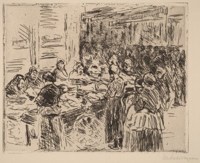 Do bairro judeu de Amesterdão: mercado de peixe na esquina da rua de Max Liebermann