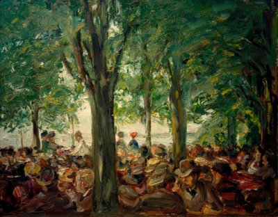 Restaurante de jardim no Havel sob árvores (Schildhorn &39;) de Max Liebermann
