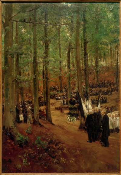Cerimônia de comemoração ao imperador Friedrich III. em Kösen - 1ª versão de Max Liebermann