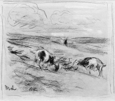 Pastando cabras nas dunas de Max Liebermann