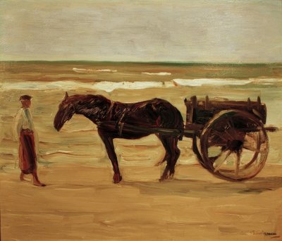 Carrinhos do terapeuta de banho na praia de Max Liebermann