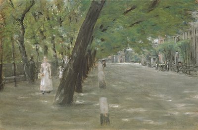 Kirchenallee em St. Georg, Hamburgo (pastel sobre papel) de Max Liebermann