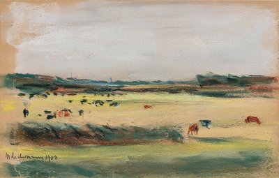 Paisagem com vacas pastando. 1908 de Max Liebermann