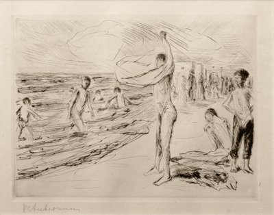 M.Liebermann, banhando meninos ao vento de Max Liebermann