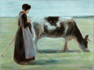 Menina com vaca de Max Liebermann