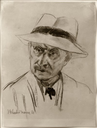 Max Liebermann - Auto-retrato com chapéu Panamá de Max Liebermann