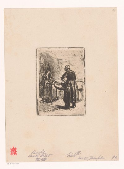 Mãe e filho à mesa de Max Liebermann