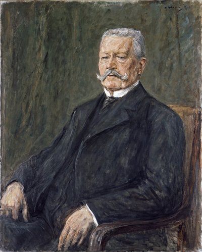 Retrato do Presidente Paul von Hindenburg 1847-1934, de Max Liebermann (1847-1935) Niedersachsisches Landesmuseum, Hanôver de Max Liebermann