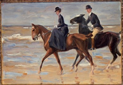 Cavaleiro e cavaleiro na praia de Max Liebermann