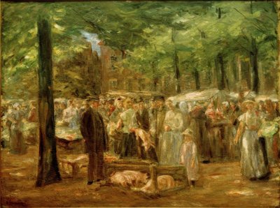 Mercado de suínos em Haarlem de Max Liebermann
