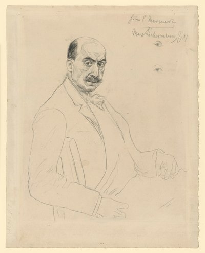 Autorretrato (estudo intermédio durante o trabalho na gravura Schiefler 60) de Max Liebermann