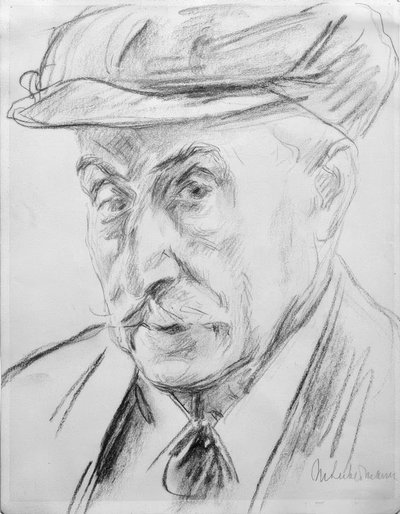 Auto-retrato com tampa pontiaguda de Max Liebermann