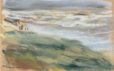 Caminhantes na praia de Noordwijk de Max Liebermann