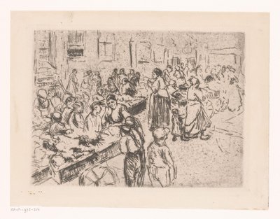 Comércio de rua no antigo bairro judeu de Amsterdã de Max Liebermann