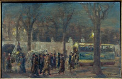 Cena de rua no Portão de Brandemburgo (noite em Brandemburgo ..) de Max Liebermann