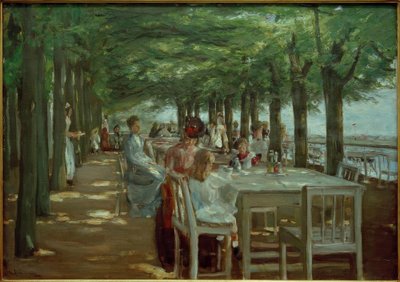 Terraço no restaurante Jacob em Nienstedten no Elba de Max Liebermann