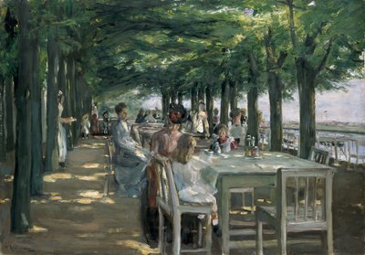 O terraço do restaurante Jacob em Nienstedten no Elba de Max Liebermann