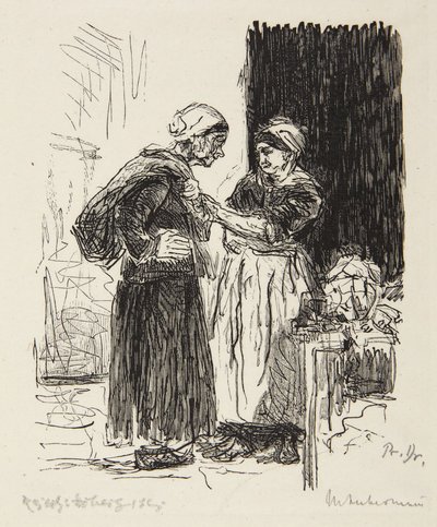 Duas mulheres a conversar de Max Liebermann