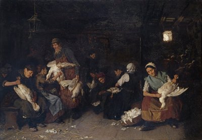 Mulheres arrancando gansos, 1872 de Max Liebermann