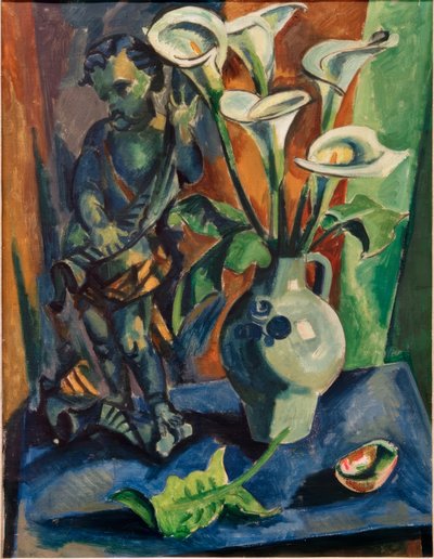 Natureza morta com putto e calla de Max Pechstein