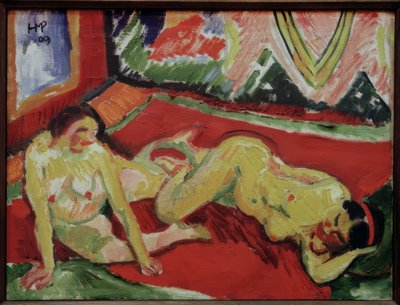Dois nus femininos no quarto de Max Pechstein