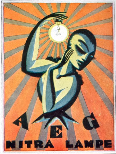 AEG Nitralampe / Plakatentwurf von Max Schwarzer