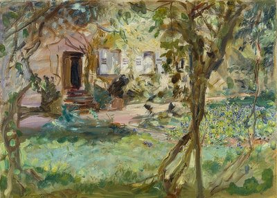 Jardim com cama de pansy. 1914 de Max Slevogt