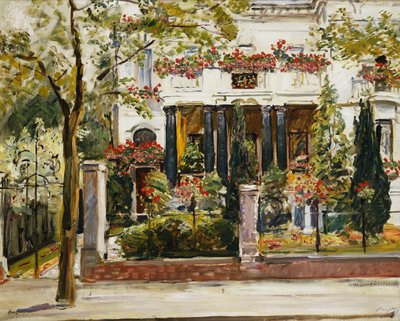 O jardim da frente da Villa Steinbart em Berlim; O jardim da frente da Villa Steinbartschen em Berlim, 1911 de Max Slevogt