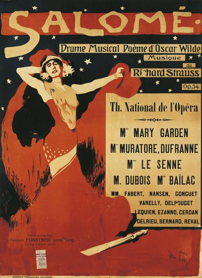 França, Paris, Cartaz da ópera Salomé de Richard Strauss (1864-1949) de Max Tilke