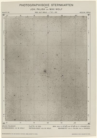 Photographische Sternkarten, 6 de julho de 1904, 1649. Os criadores: Max Wolf, Johann Palisa. de Max Wolf, Johann Palisa
