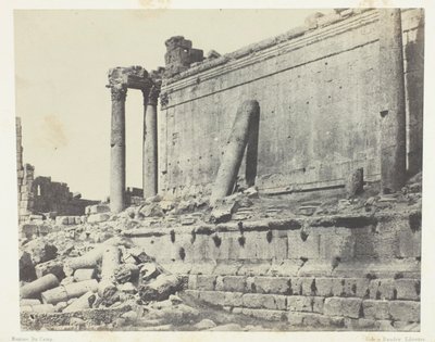Baalbeck (Heliópolis), Templo de Júpiter, fachada oriental; Síria de Maxime Du Camp