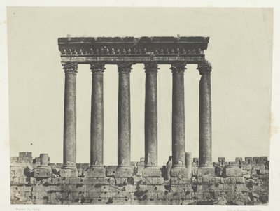 Baalbeck (Heliópolis), Colunata do Templo do Sol; Síria de Maxime Du Camp