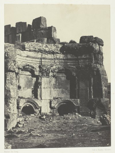 Baalbeck (Heliópolis), hemiciclo dos templos do Sol e de Júpiter; Síria de Maxime Du Camp