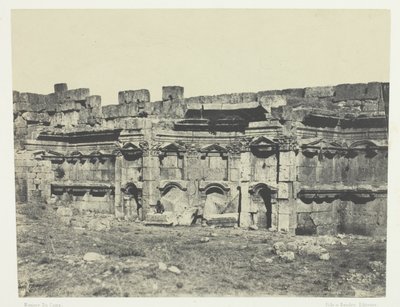 Baalbeck, interior do recinto dos templos do Sol e de Júpiter; Síria de Maxime Du Camp