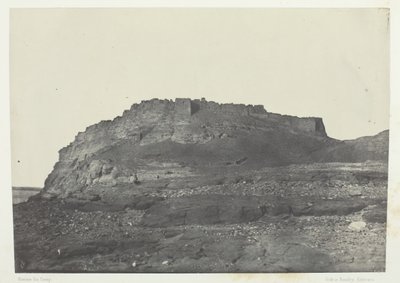 Ibrym Fortress Ancient Premmis, View from the South, Nubia, 1849-1, impresso em 1852. de Maxime Du Camp