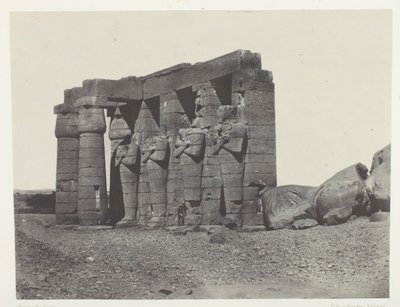 Gournah, peristilo do túmulo de Osymandias (Ramesseum Occidental); Tebas, placa 59 do álbum "Egypte, Nubie, Palestine et Syrie" (1852) de Maxime Du Camp