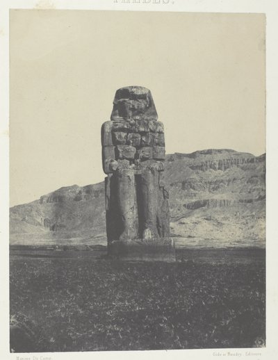 Qurnah, Estátua de Memnon; Tebas de Maxime Du Camp