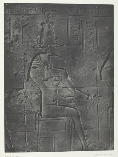 Grande Templo de Ísis em Philoe, Tôth Ibiocéphale, Nubia, 184951, impresso em 1852. de Maxime Du Camp