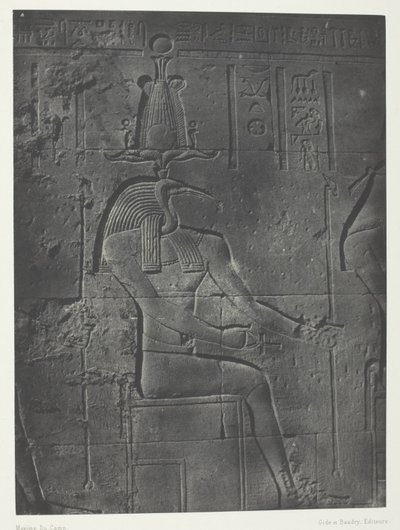 Grande Templo de Ísis em Philoe, Tôth Ibiocéphale; Núbia, chapa 79 do álbum "Egypte, Nubie, Palestine et Syrie" (1852) de Maxime Du Camp